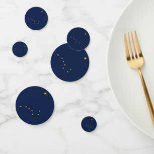 Table confetti avec drapeau de l'Alaska, États-Uni