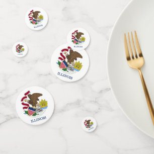 Table confetti avec drapeau de l'Illinois, États-U