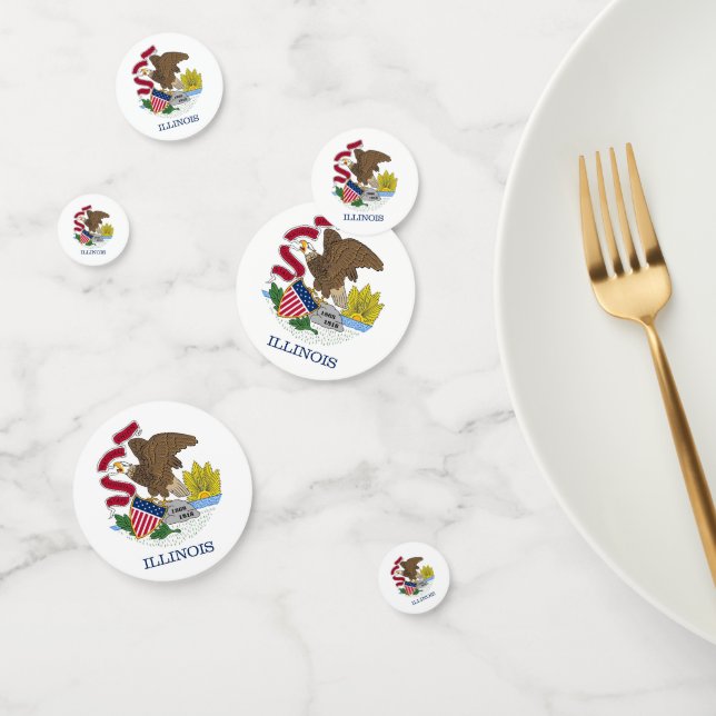 Table confetti avec drapeau de l'Illinois, États-U (Groupe)