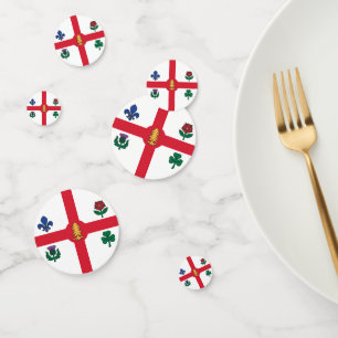 Table confetti avec drapeau de Montréal, Canada