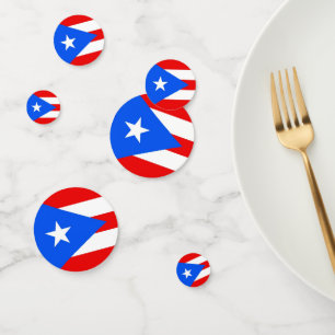 Table confetti avec drapeau de Porto Rico