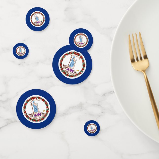 Table confetti avec drapeau de Virginie (Groupe)