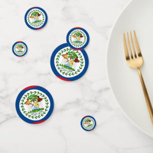Table confetti avec drapeau du Belize