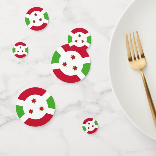 Table confetti avec drapeau du Burundi (Groupe)