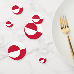 Table confetti avec drapeau du Groenland
