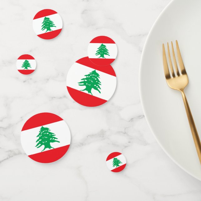 Table confetti avec drapeau du Liban (Groupe)