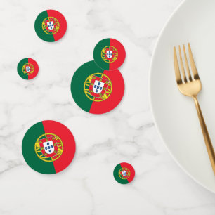 Table confetti avec drapeau du Portugal