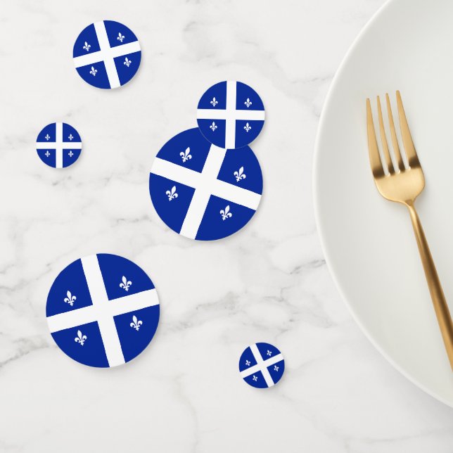 Table confetti avec drapeau du Québec, Canada (Groupe)