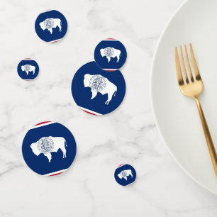 Table confetti avec drapeau du Wyoming