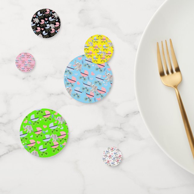 Table Confetti Baby Stroller Stork Hearts Elephant (Groupe)