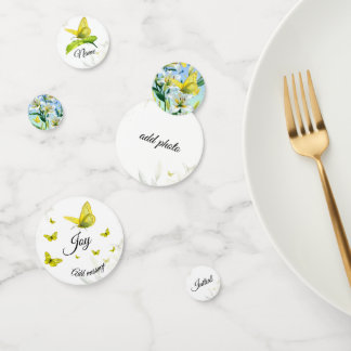 Table Confetti Blanc Lily Papillon jaune