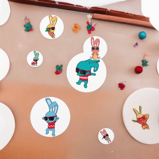 Table Confetti Lapin Cool (funny cool bunny party confetti,kids birthday party,baby shower,graduation,night party confetti)