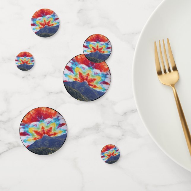 Table Confetti Tye-Dye Mt Tamalpais Sky Design (Groupe)