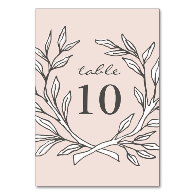 Table Couronne rustique rose réception de mariage numéro (Dos)