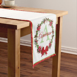 Table Court Couronne de Noël personnalisée  Petit chemin de ta