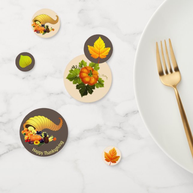 Table d'action de grâces beige et Brown Confetti (Groupe)