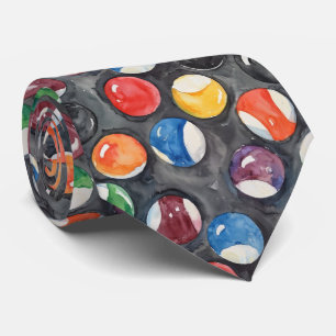 Table de billard à l'aquarelle Col cravate coloré