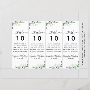 Table de cabine photo Mariage Eucalyptus Pas de Mo