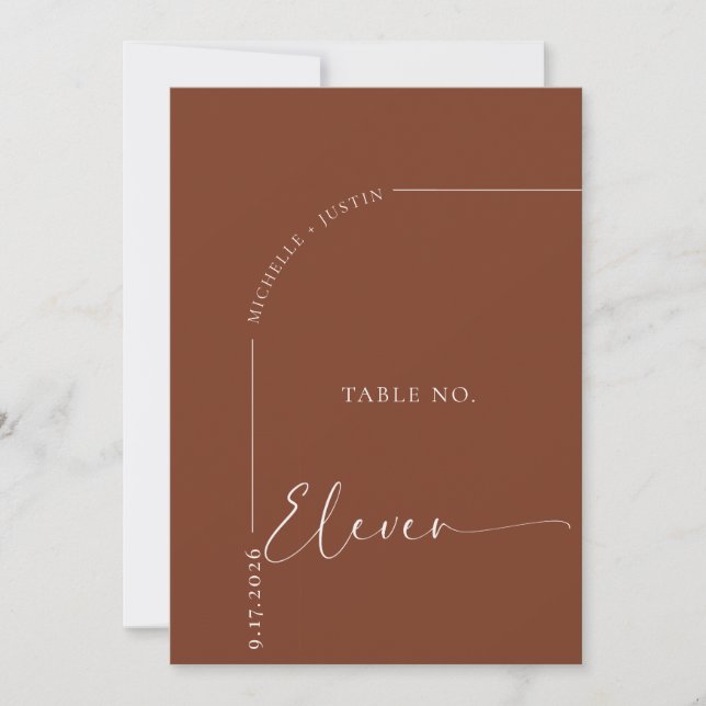 Table de calligraphie | Cartes de table de mariage (Devant)