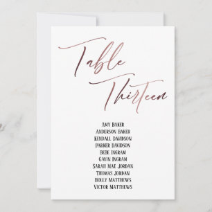 Table de calligraphie Rose Gold Treize Plan de tab