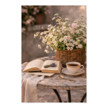Table de ferme Café Nature morte Fleurs Art mural