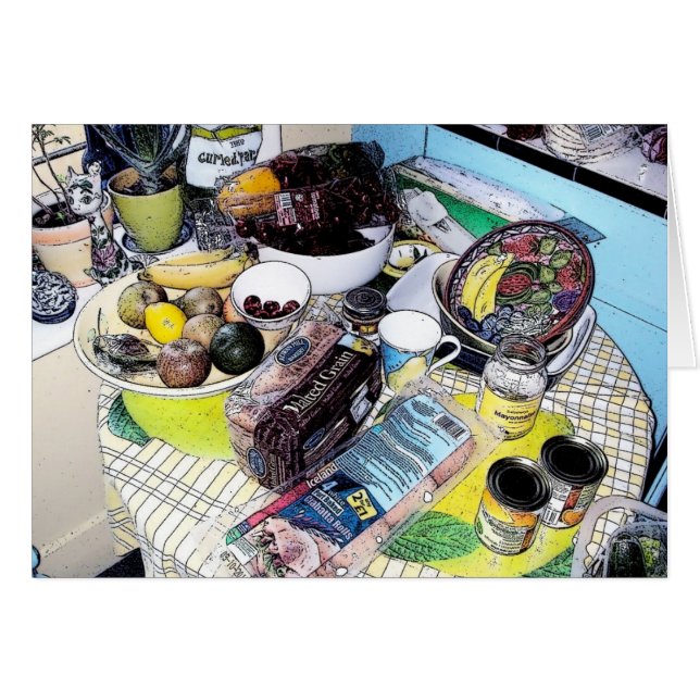 Table de la cuisine du pigeon - carte de lettre (Devant horizontal)