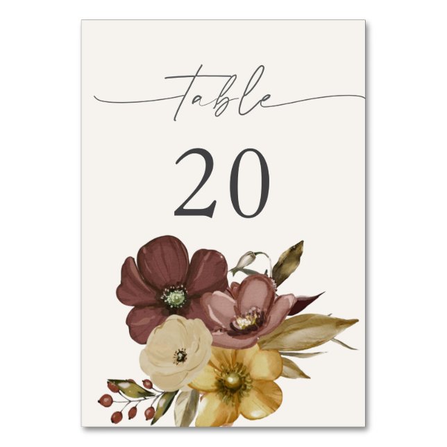 Table de mariage bohème neutre aquarelle numéro 20 (Par défaut)