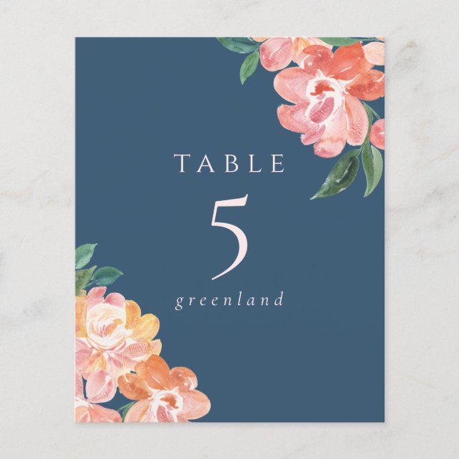 Table de mariage floral rose et bleu intemporel (Devant)
