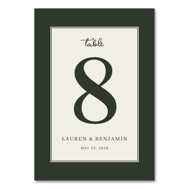 Table de Numéro Vert Élégant (Par défaut)