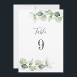 Table de siège du Mariage de feuillage de l'Eucaly<br><div class="desc">Planifiez votre réception de mariage avec précision, à partir de la date d'enregistrement, au jour des événements mariages comme la réception et les arrangements de sièges avec ces feuilles botaniques d'eucalyptus numéro de table carte de sièges. Personnalisez entièrement une carte et ajoutez-la à votre panier. Cliquez ensuite sur l'aperçu dans...</div>