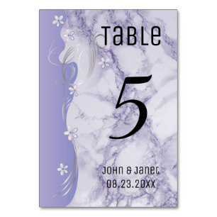 Table Design en marbre mauve - Numéro de tableau