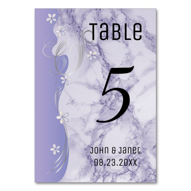 Table Design en marbre mauve - Numéro de tableau (Par défaut)