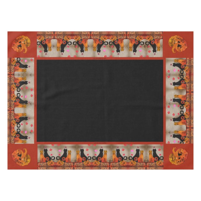 Table d'Halloween en chat nappe (Devant (Horizontal))