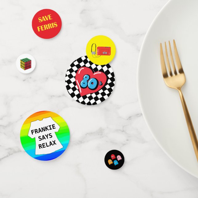 table du parti des années 80 confetti 80 parti des (Groupe)