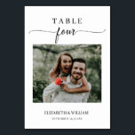 Table Élégance Script Photo Mariage Numéro de tableau Qu<br><div class="desc">Design moderne et élégant imprimé Élégance Script Mariage photo moderne Numéro de tableau Quatre qui peut être customisé avec votre texte et ajouter chaque carte numéro de tableau à votre panier, un par un. Cliquez sur le bouton "Customiser" et utilisez notre outil de conception pour modifier ce modèle. Découvrez le...</div>