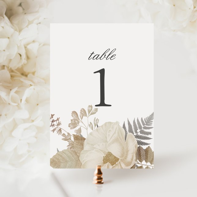 Table Elegant Chic Airy Boho Floral Mariage Numéro de ta (Créateur téléchargé)