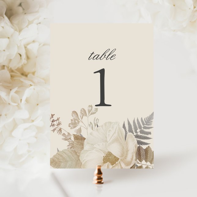 Table Elegant Chic Ecru Boho Floral Mariage Numéro de ta (Créateur téléchargé)