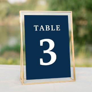 Table Élégant Mariage bleu marine Numéro de tableau