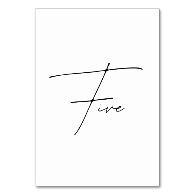 Table Élégant Mariage calligraphique Tableau 5 Numéro de (Par défaut)