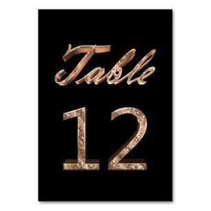 Table Élégant Noir Chic Gold Party Numéro de tableau 12