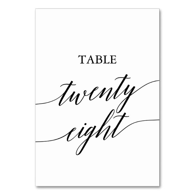 Table Élégante calligraphie noire Numéro de tableau 28 (Par défaut)