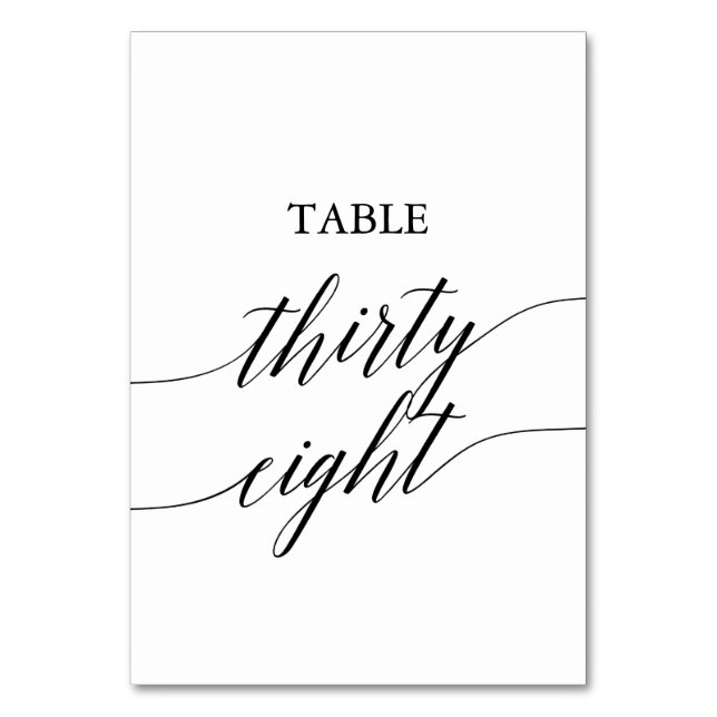 Table Élégante calligraphie noire Numéro de tableau 38 (Par défaut)