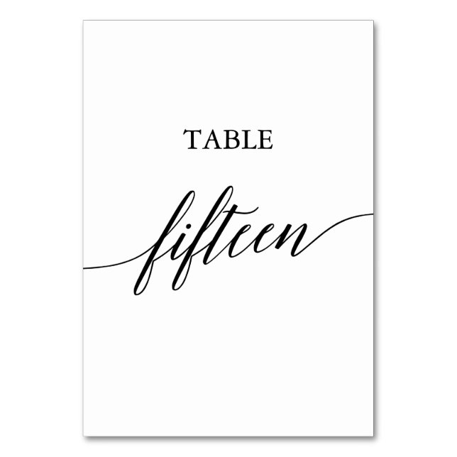 Table Élégante calligraphie noire Numéro de tableau Quin (Par défaut)