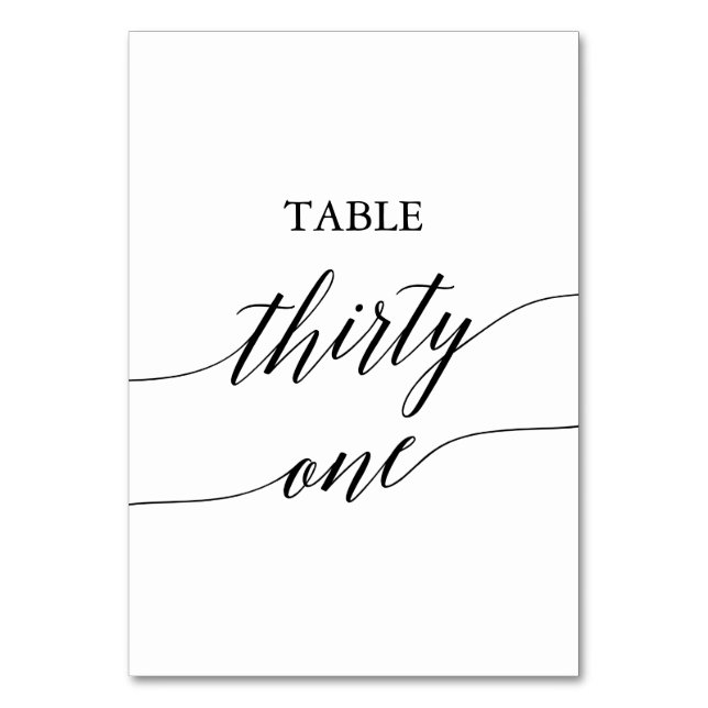 Table Élégante calligraphie noire Numéro de tableau Tren (Par défaut)