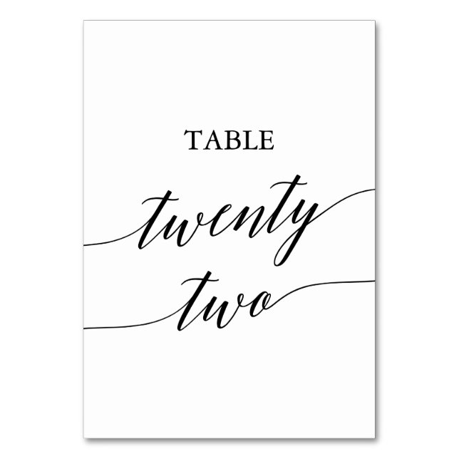 Table Élégante calligraphie noire Numéro de tableau Ving (Par défaut)