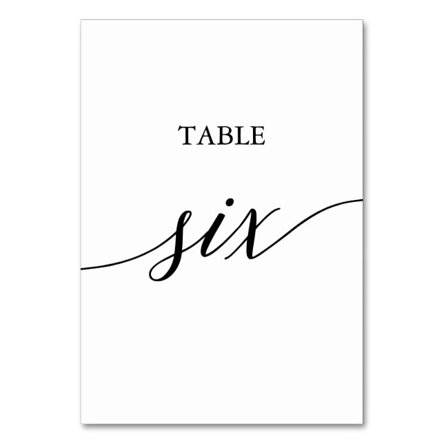 Table Élégante calligraphie noire Tableau Six Numéro de  (Par défaut)