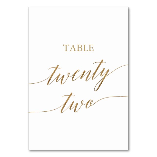 Table Élégante calligraphie Or Numéro de tableau Vingt-d (Par défaut)