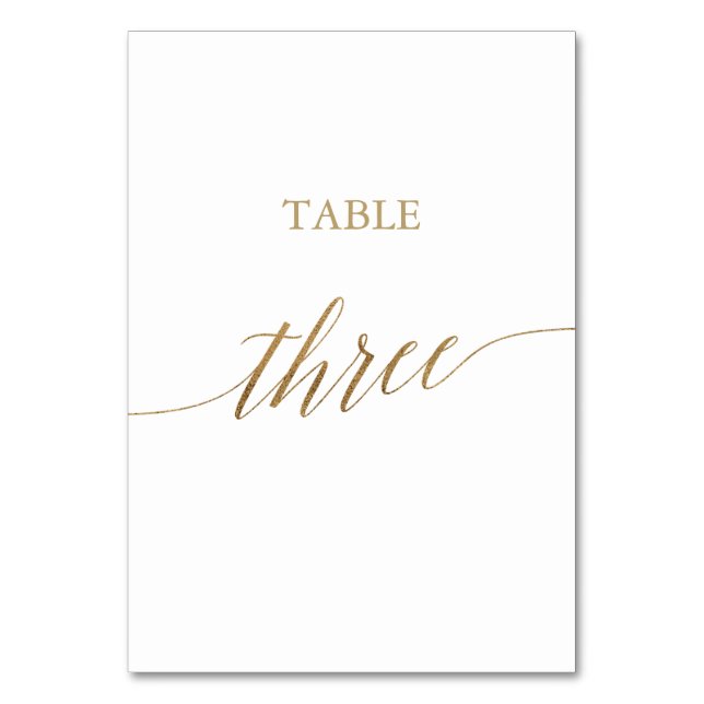 Table Élégante calligraphie Or Tableau Trois Numéro de t (Par défaut)