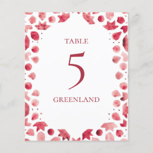 Table en carreaux de faïence aquarelle rouge bohèm