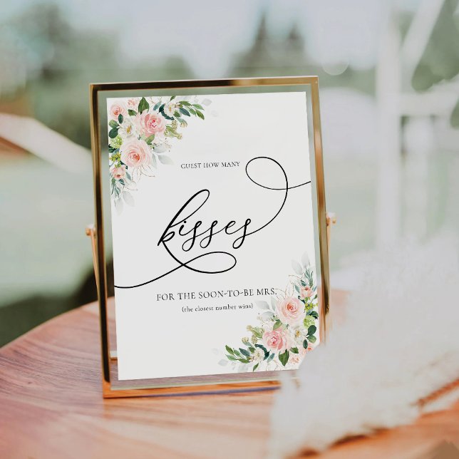 Table Ethereal Blush Invité Combien de Baisers Signe (Créateur téléchargé)